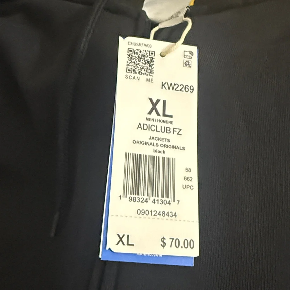 Adidas Black Graphic Logo Jacket With a Hood Size XL - Picture 2 of 16